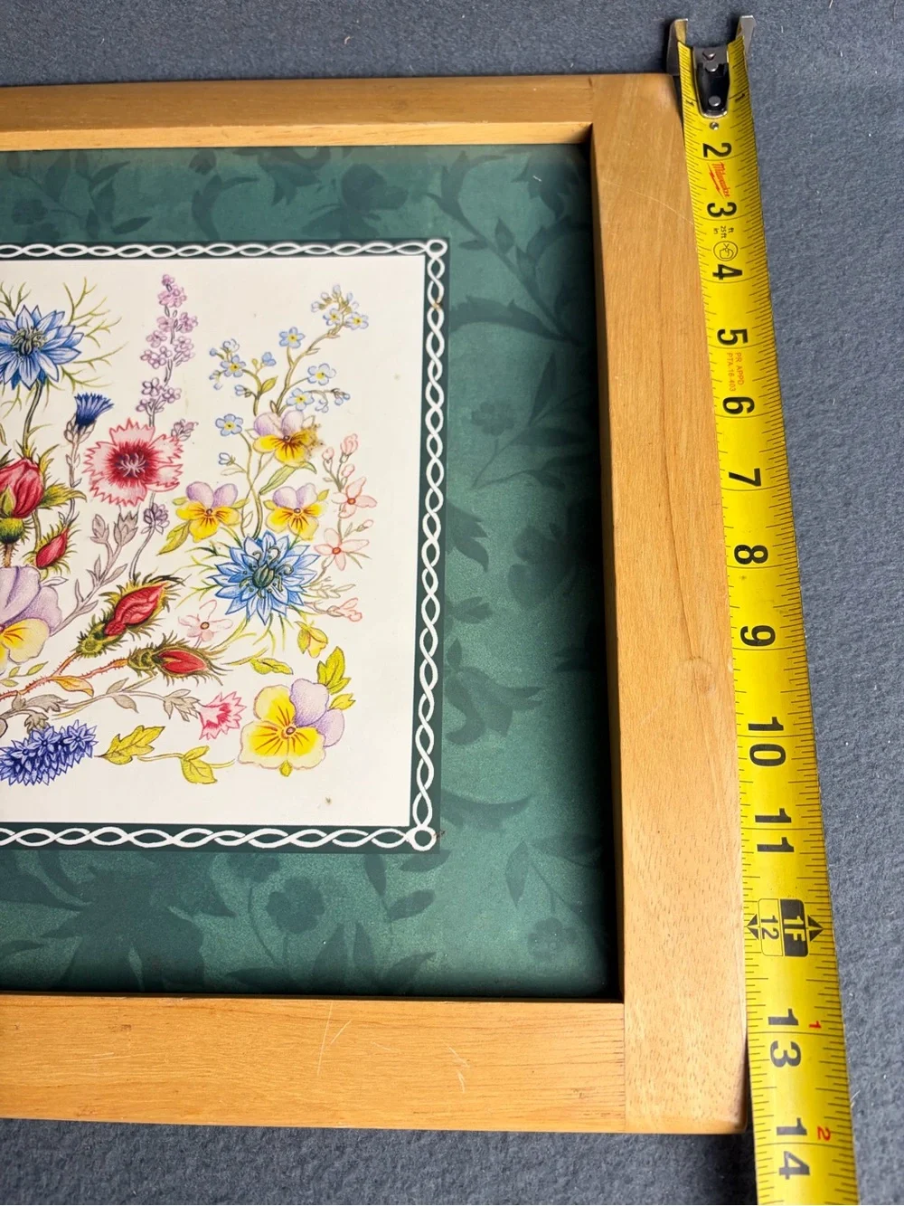 Vintage Aynsley Wild Tudor Floral Serving Tray Framed Placemat Cottagecore Decor
